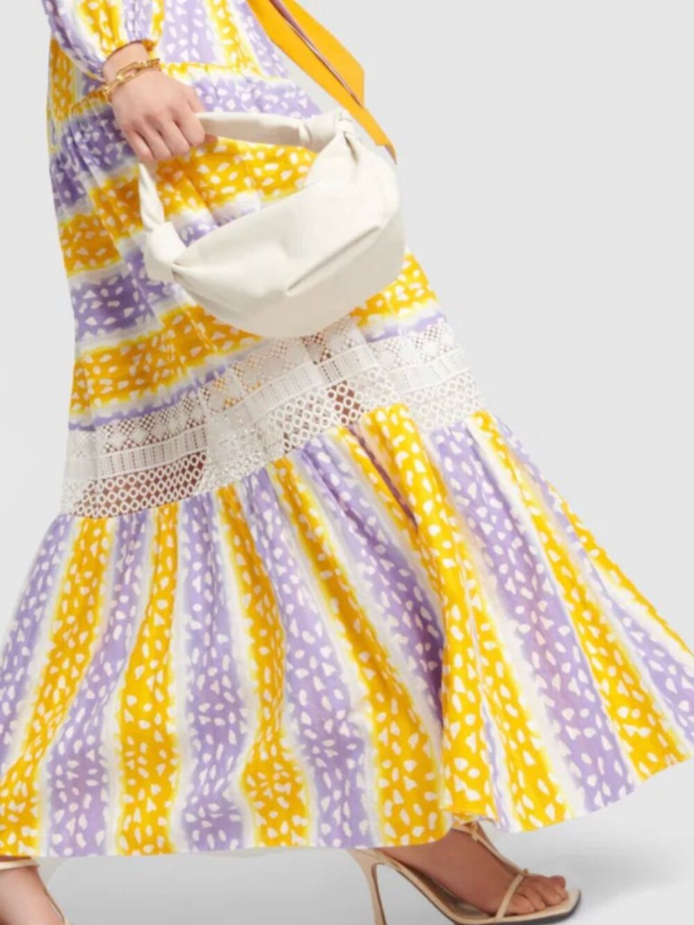 Diane Von Furstenberg Tessa Guipure Lace-Trimmed Printed Jacquard Maxi Dress - Picture 3 of 11